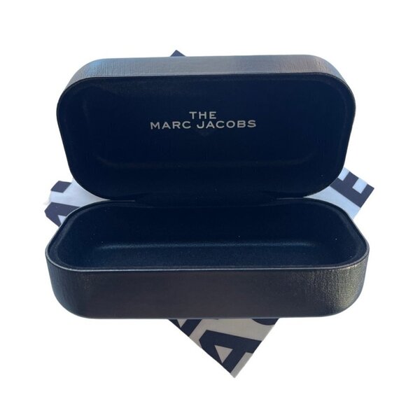 Marc Jacobs Sunglasses Case With Cleaning Cloth Black Hardcover Oversized NEW - Picture 3 of 16